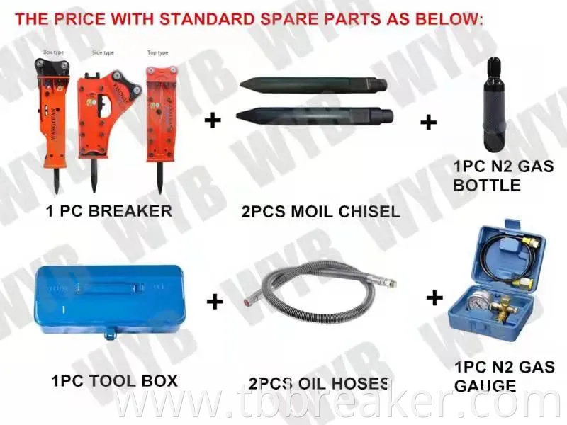 Top Type Pencil Type Hydraulic Hammer Rock Breaker for Excavator